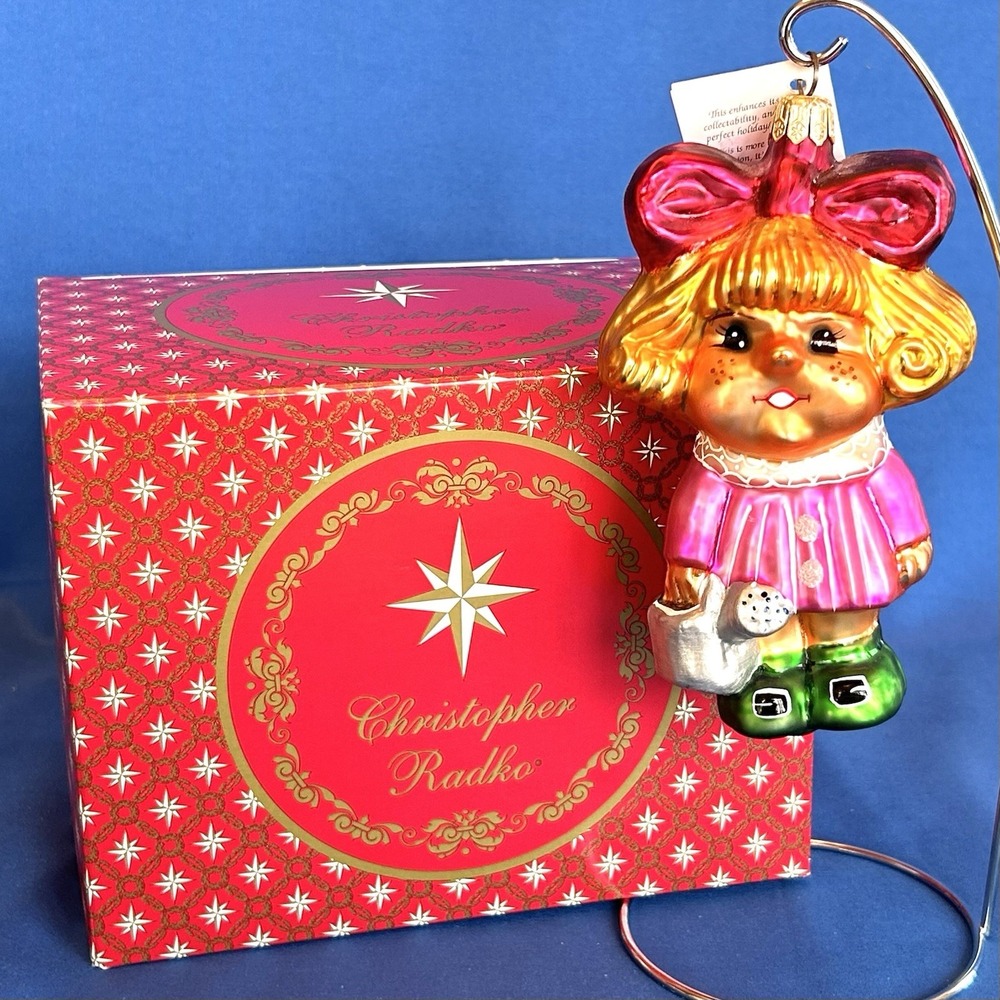 Christopher Radko Daisy Darling 1996 Glass Christmas Ornament Girl w Tag Box
